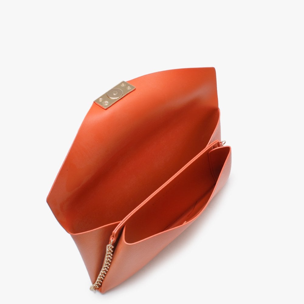 Arpie Orange Saffiano Envelope Pochette Bag