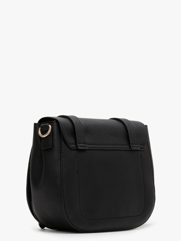Alma Black Pebbled Satchel Bag