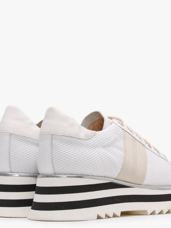 Normandy White Leather & Mesh Chunky Trainers