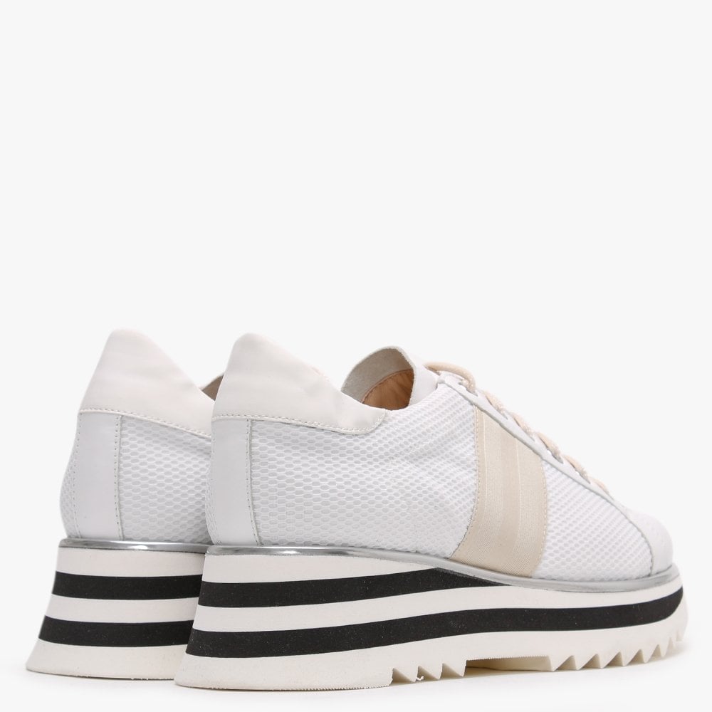 Normandy White Leather & Mesh Chunky Trainers