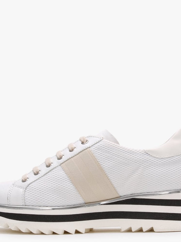 Normandy White Leather & Mesh Chunky Trainers