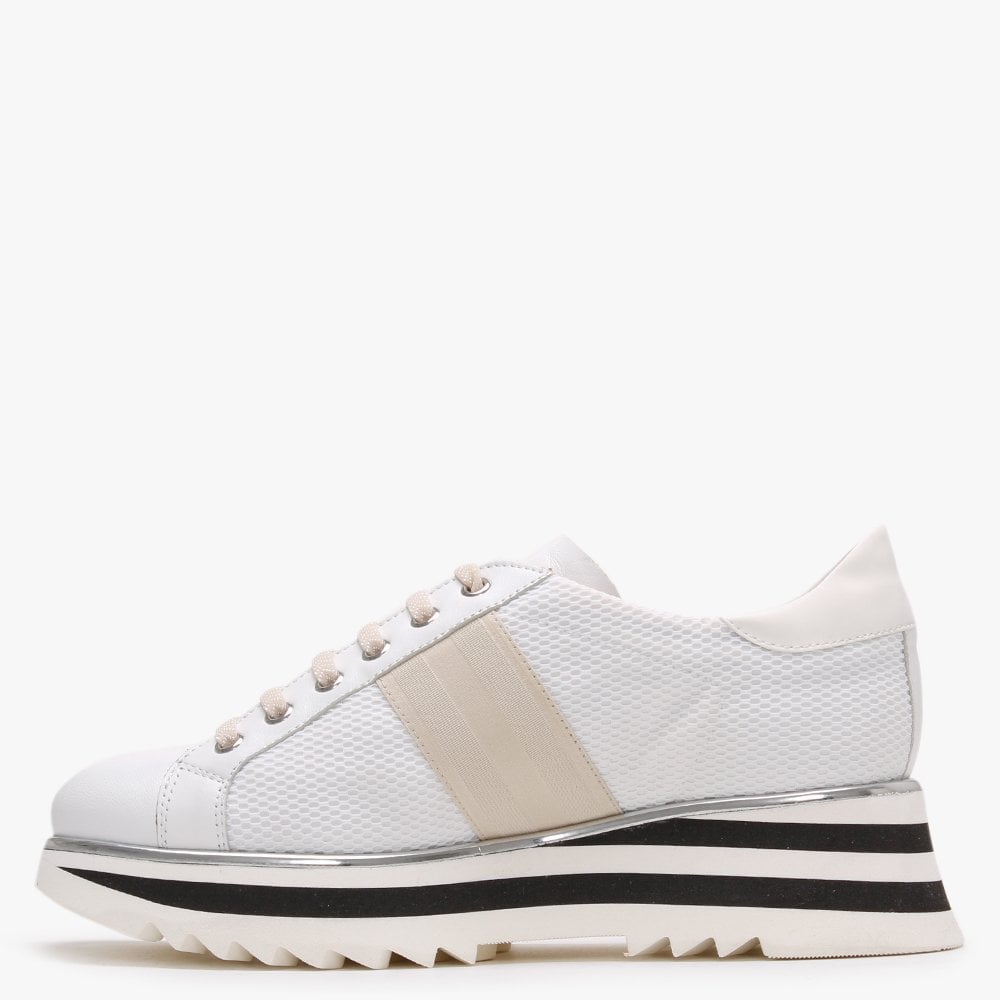 Normandy White Leather & Mesh Chunky Trainers