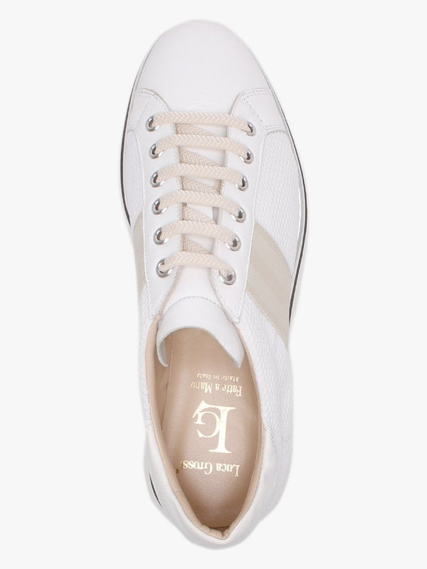 Normandy White Leather & Mesh Chunky Trainers