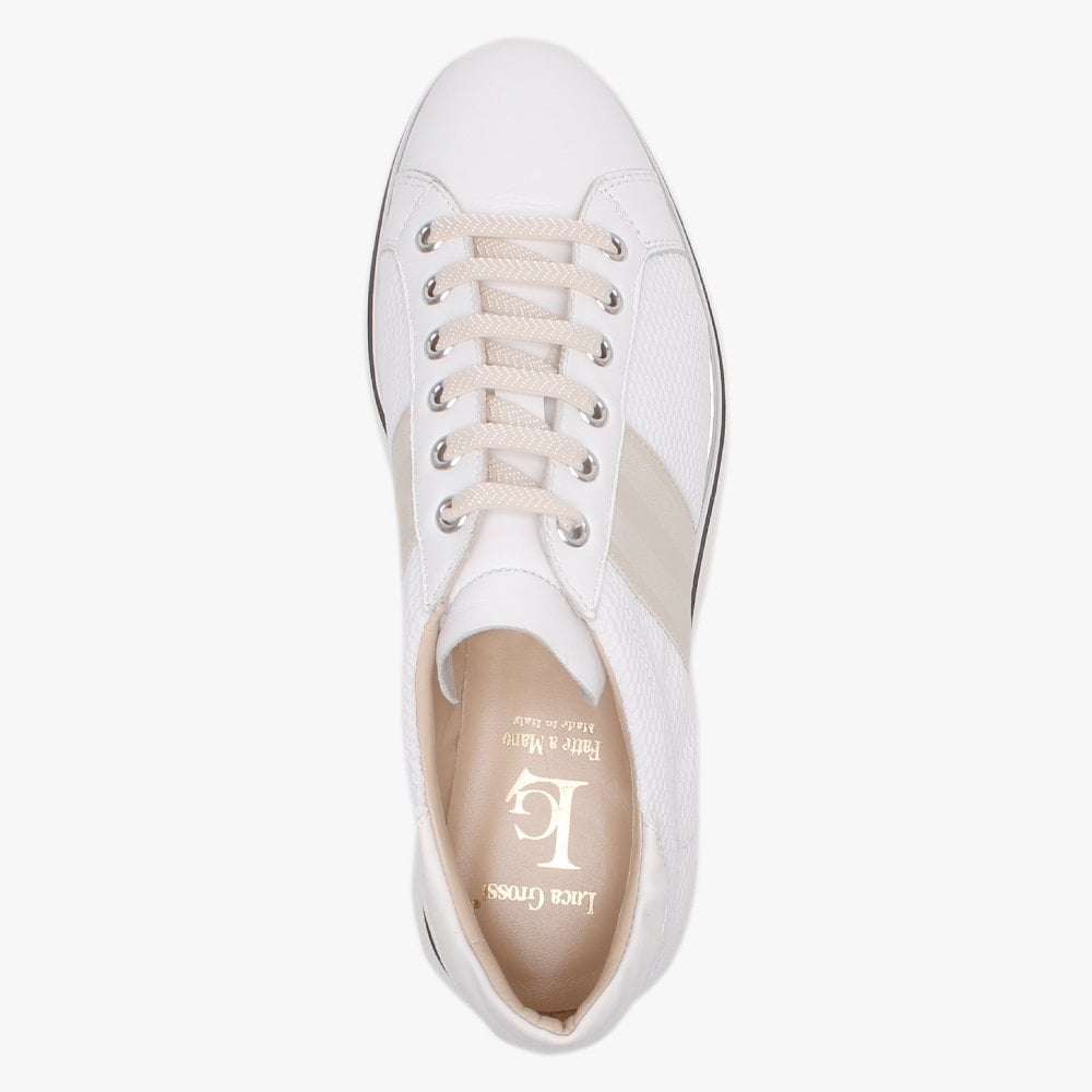 Normandy White Leather & Mesh Chunky Trainers