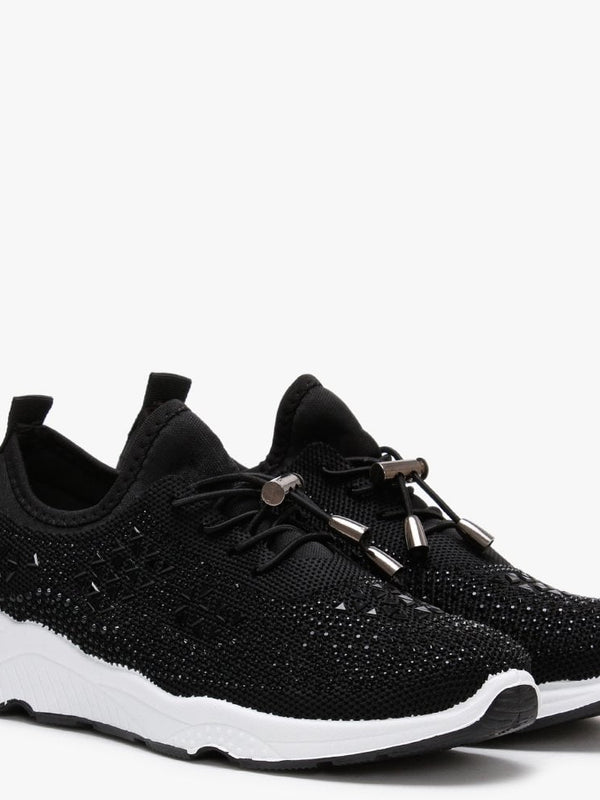 Borena Black Embellished Trainers