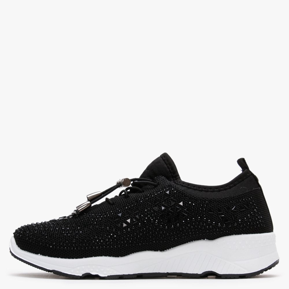 Borena Black Embellished Trainers