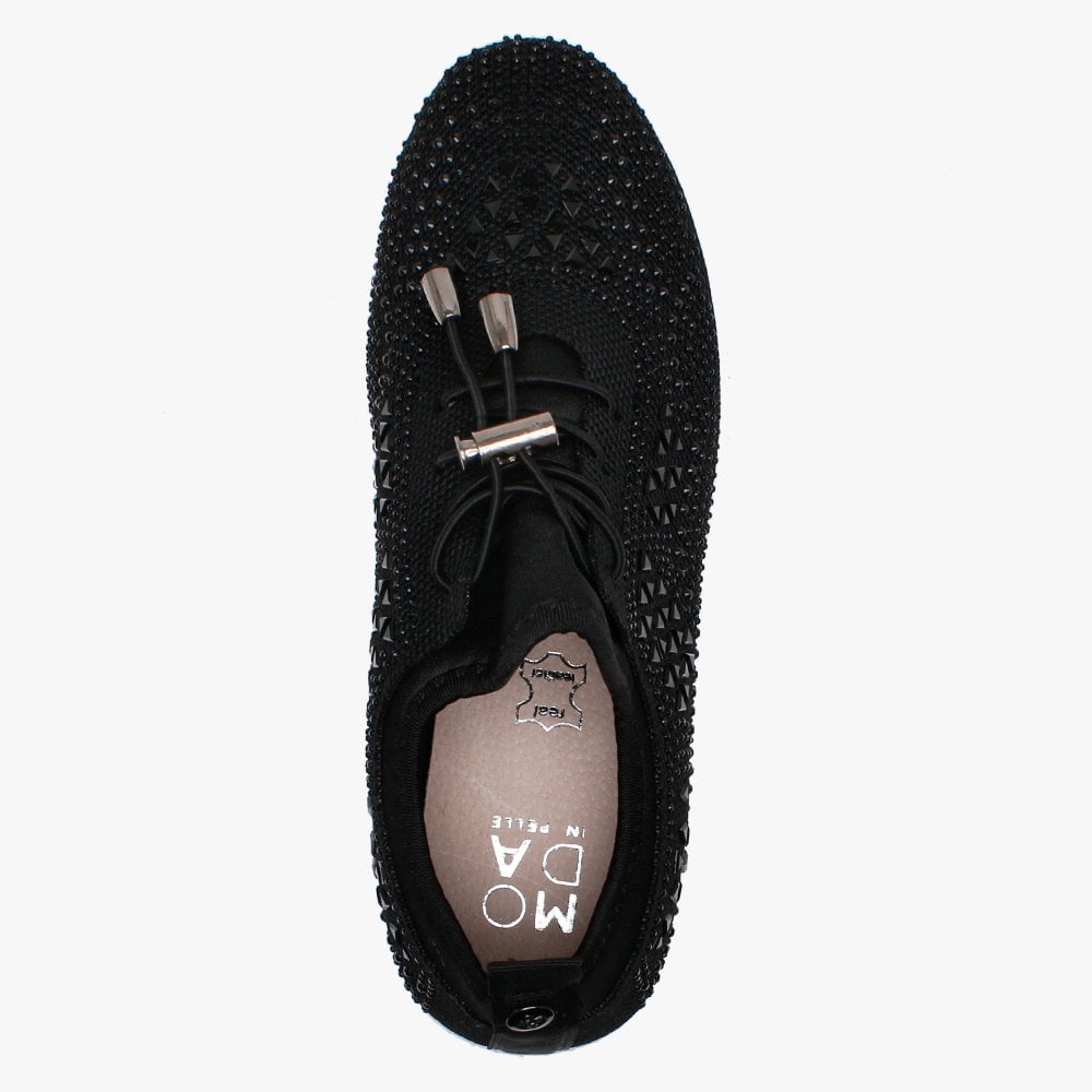Borena Black Embellished Trainers