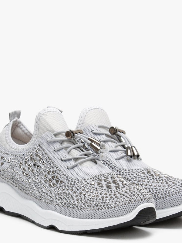 Borena Grey Embellished Trainers
