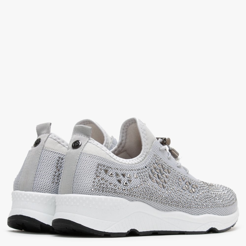 Borena Grey Embellished Trainers
