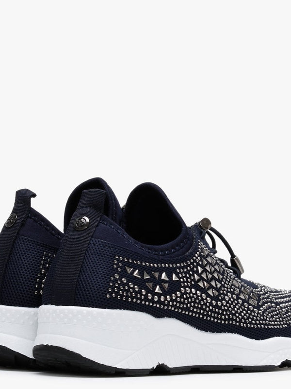 Borena Navy Embellished Trainers