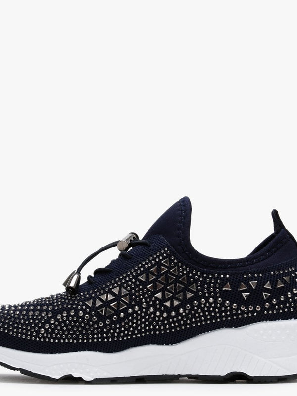 Borena Navy Embellished Trainers
