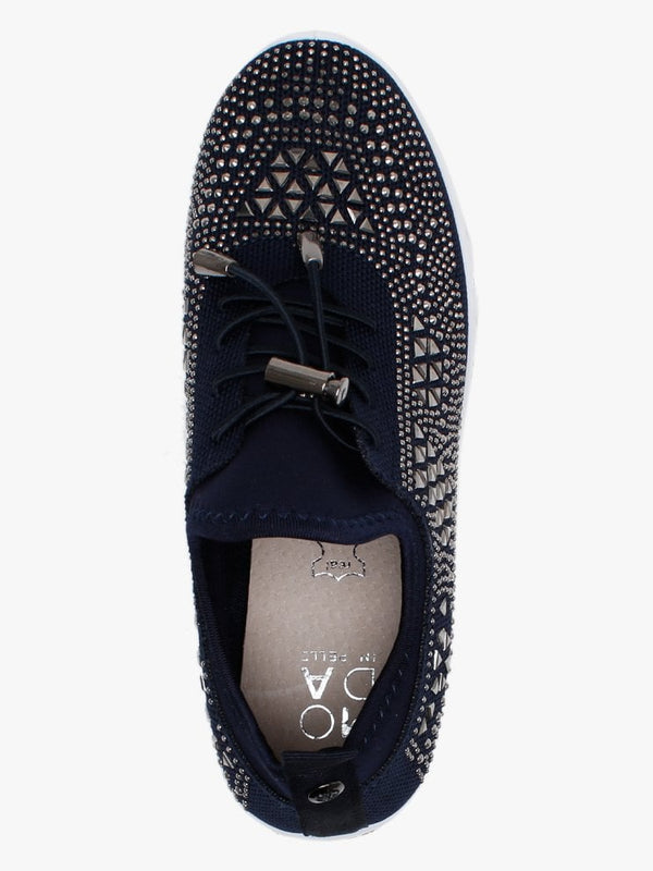 Borena Navy Embellished Trainers