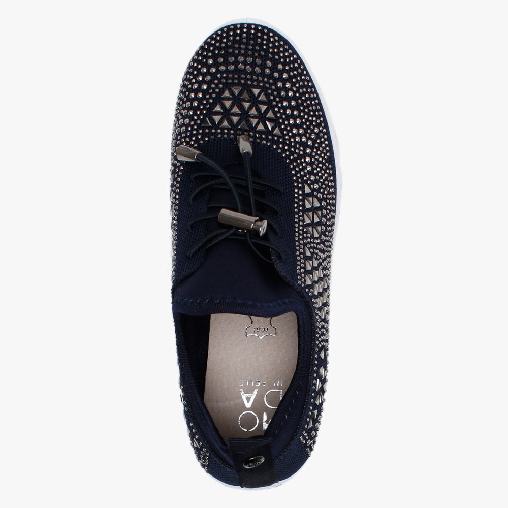 Borena Navy Embellished Trainers