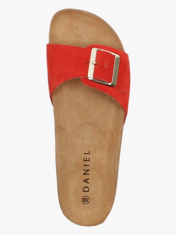 Parisa Red Suede One Strap Mules