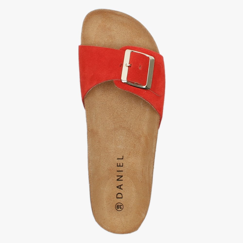 Parisa Red Suede One Strap Mules