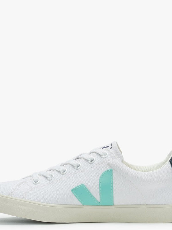 Esplar SE Vegan Canvas White Turquoise Nautico Trainers