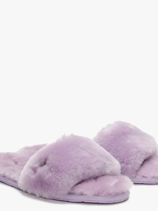 Fluff Slide Lilac Bloom Sheepskin Slippers