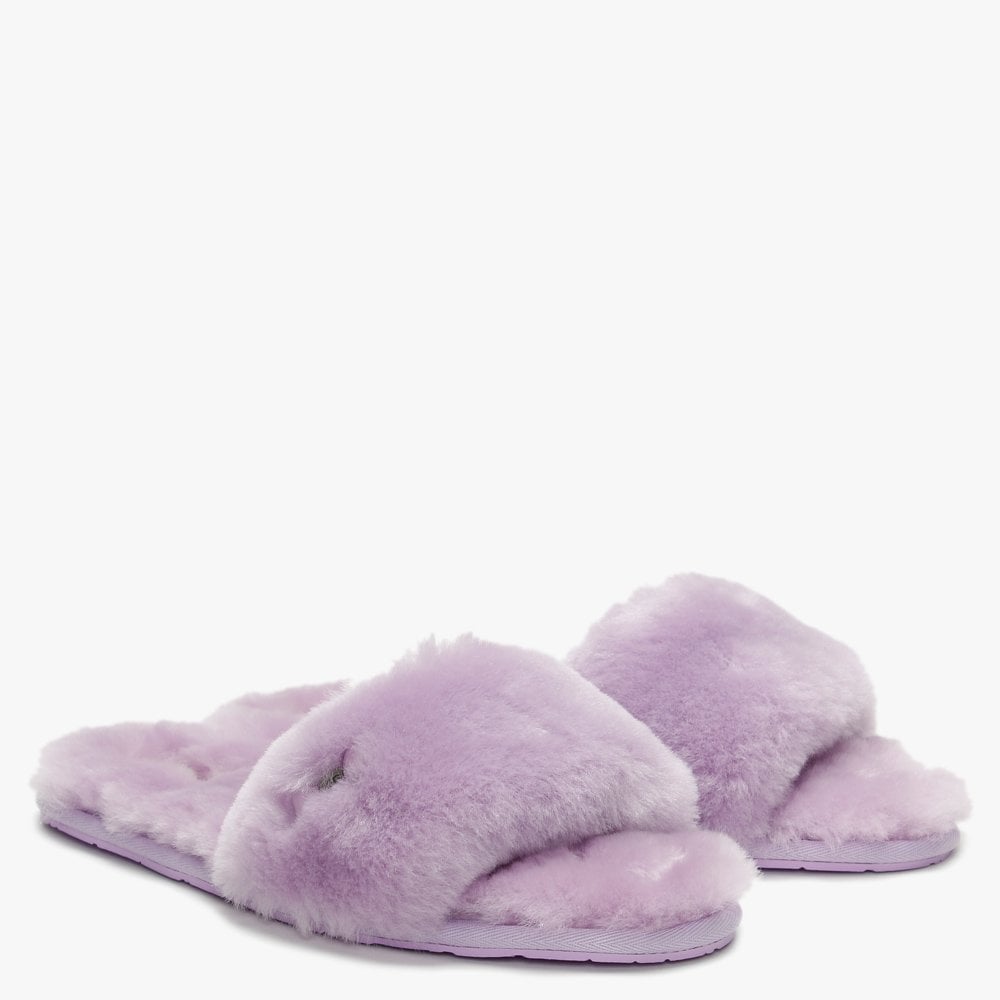 Fluff Slide Lilac Bloom Sheepskin Slippers