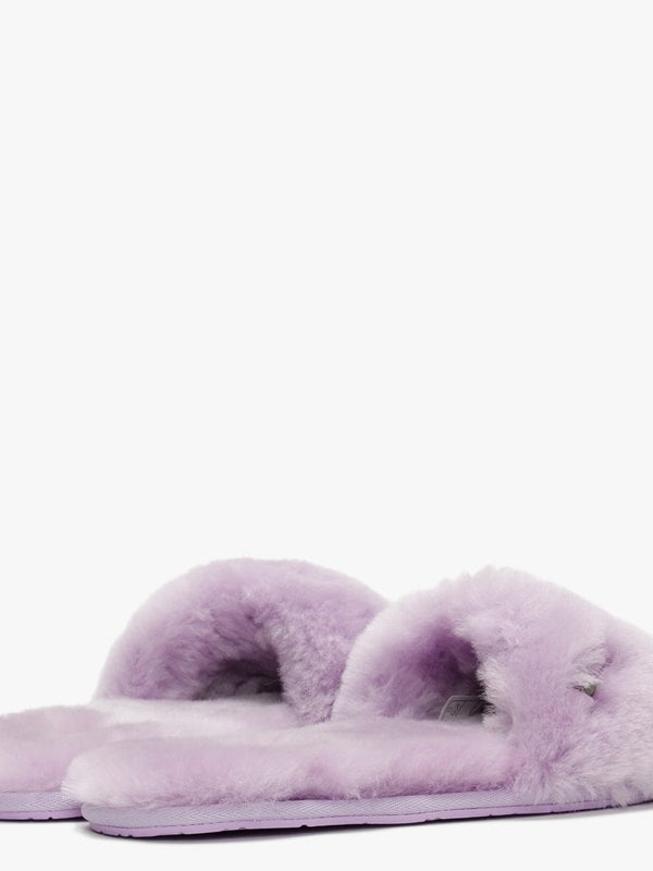 Fluff Slide Lilac Bloom Sheepskin Slippers