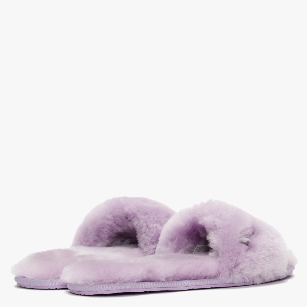 Fluff Slide Lilac Bloom Sheepskin Slippers