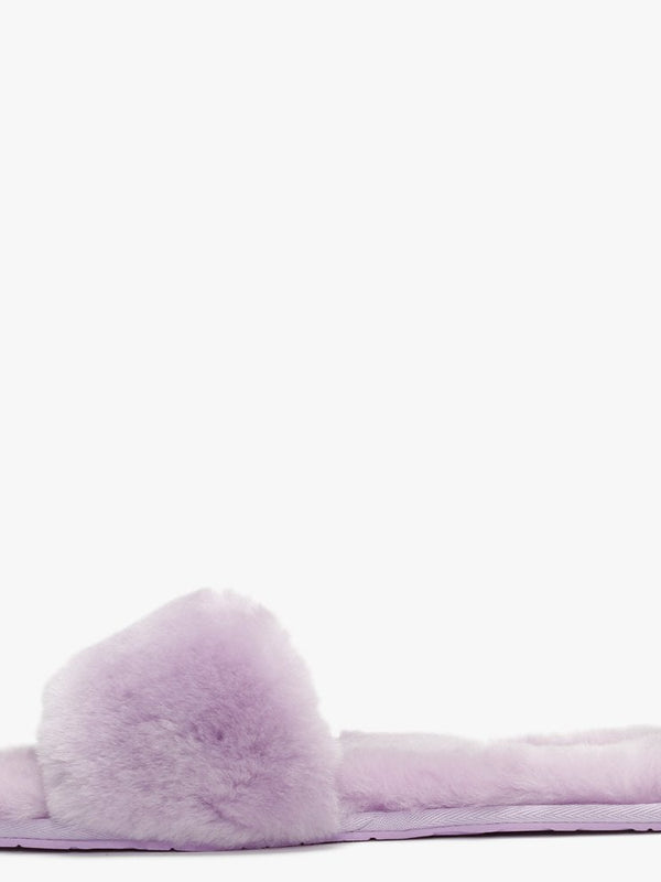 Fluff Slide Lilac Bloom Sheepskin Slippers