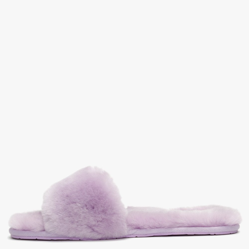 Fluff Slide Lilac Bloom Sheepskin Slippers