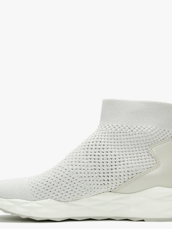 Sound White Marble Knitted High Top Trainers