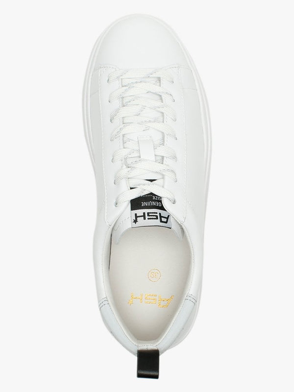 Moon White & Silver Leather Platform Trainers