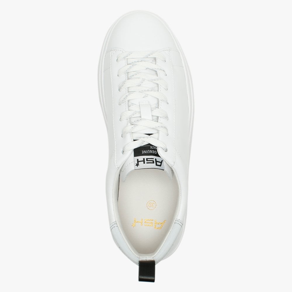 Moon White & Silver Leather Platform Trainers