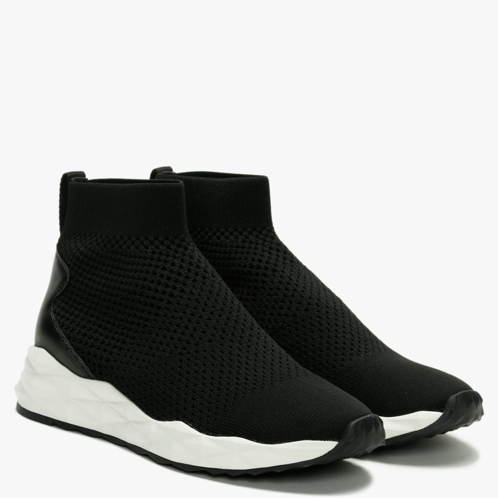Sound Black Knitted High Top Trainers