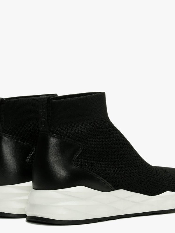 Sound Black Knitted High Top Trainers