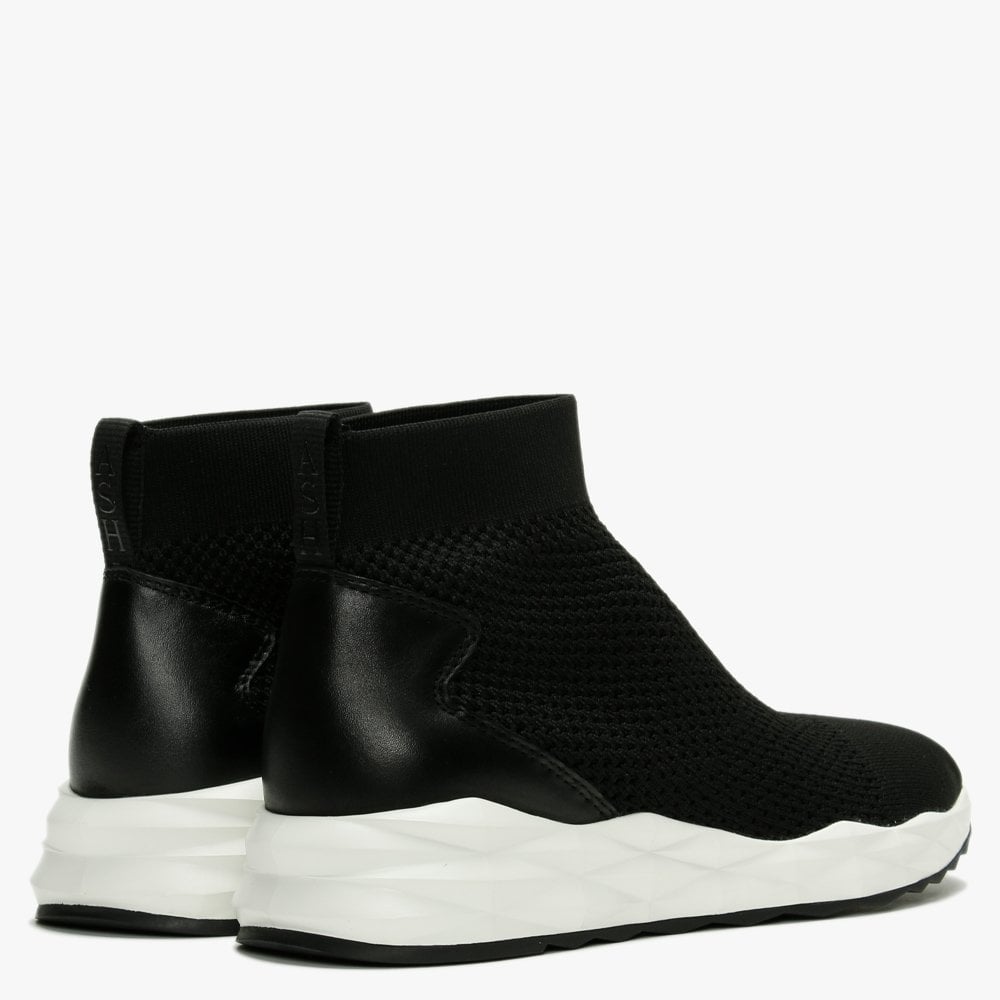 Sound Black Knitted High Top Trainers