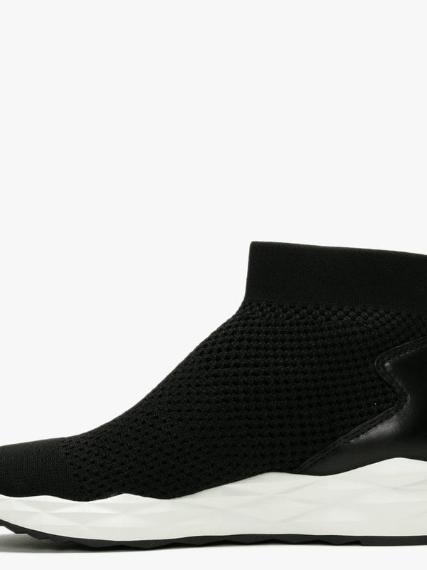 Sound Black Knitted High Top Trainers