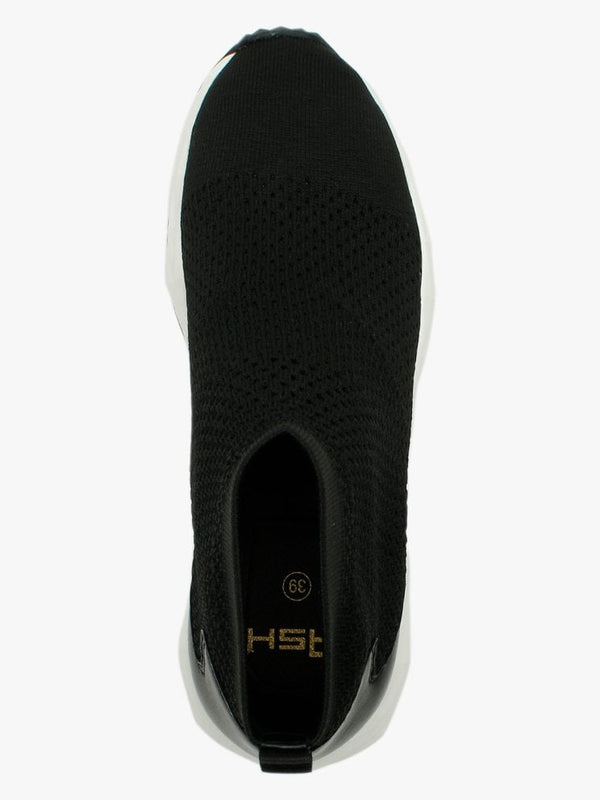 Sound Black Knitted High Top Trainers
