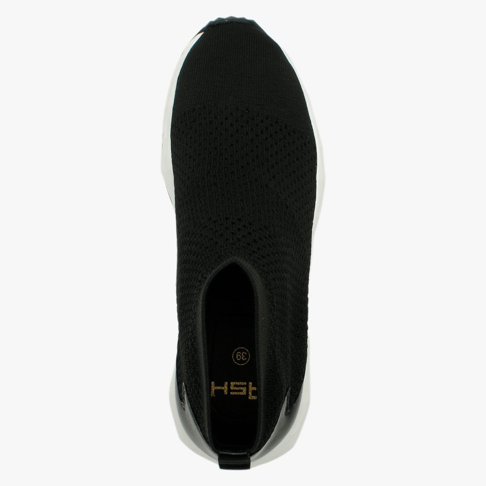 Sound Black Knitted High Top Trainers