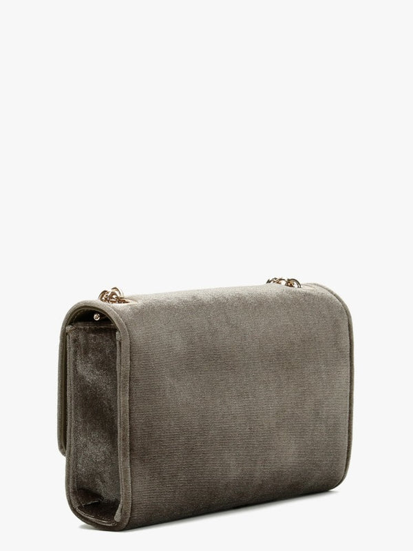 Marilyn Grey Velvet Shoulder Bag