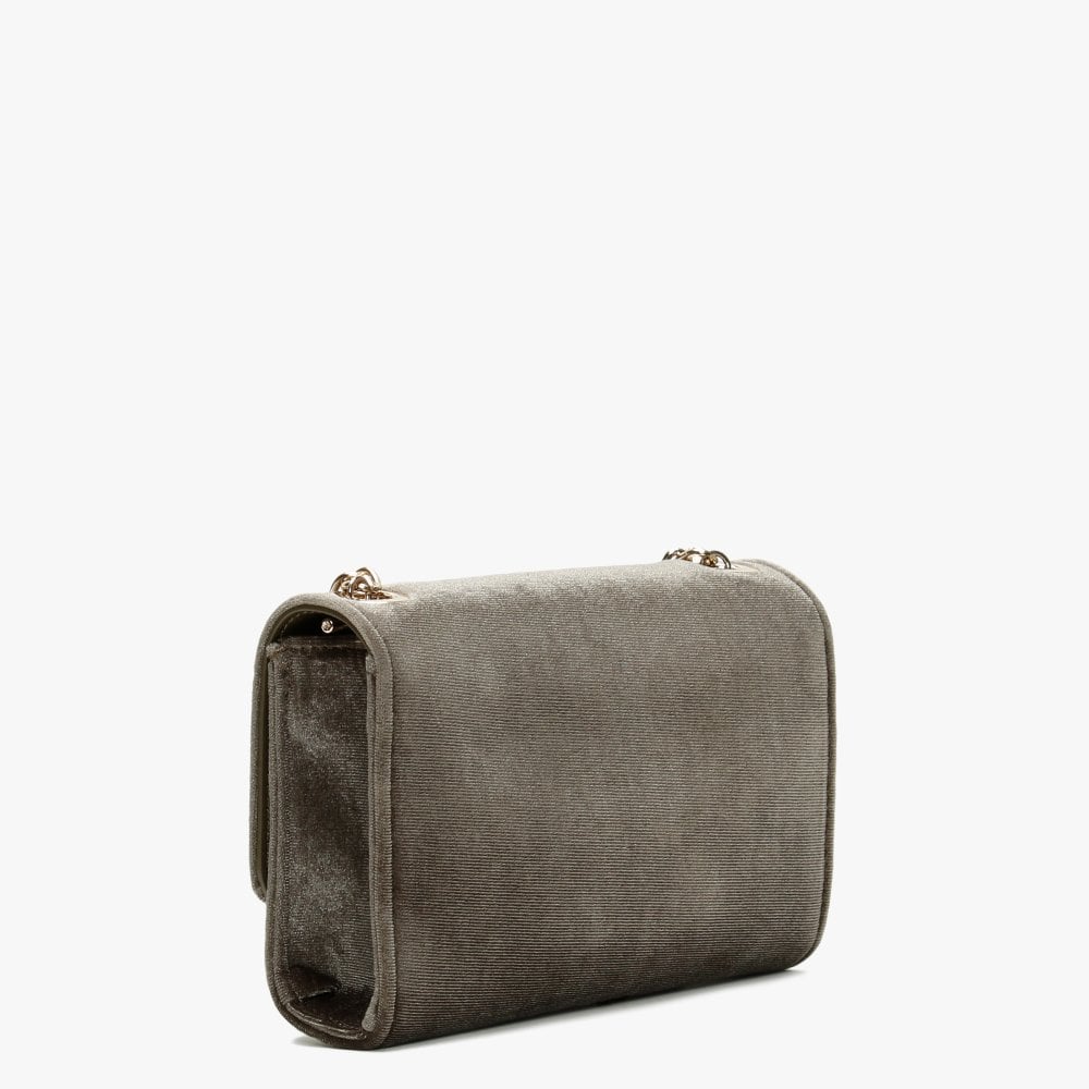 Marilyn Grey Velvet Shoulder Bag