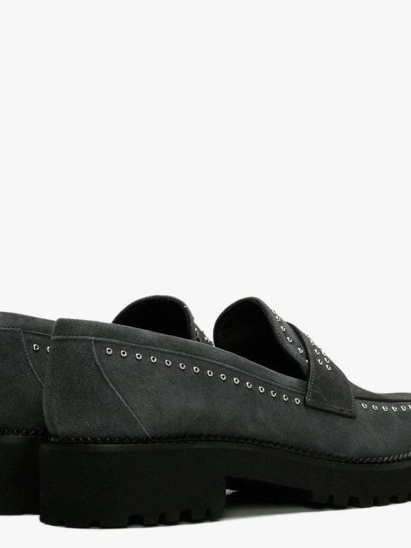 Emilia Grey Suede Loafers