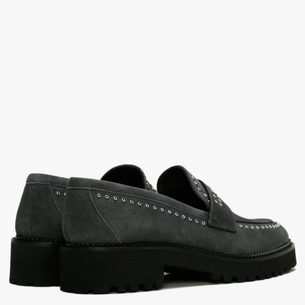 Emilia Grey Suede Loafers