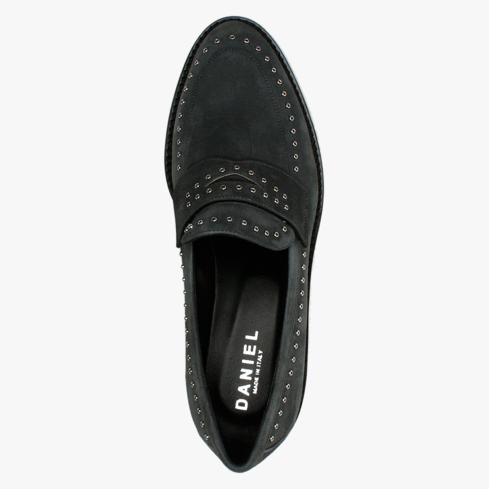Emilia Grey Suede Loafers