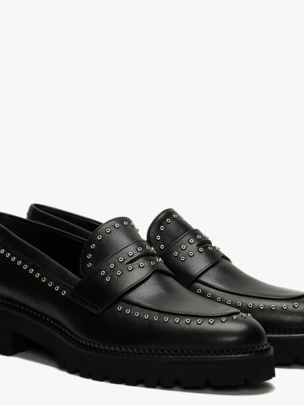 Emilia Black Leather Loafers