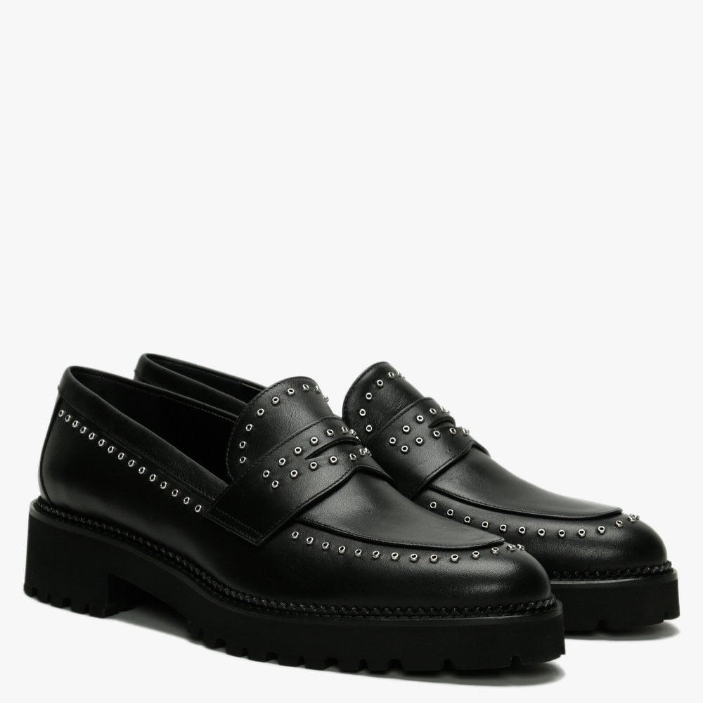 Emilia Black Leather Loafers