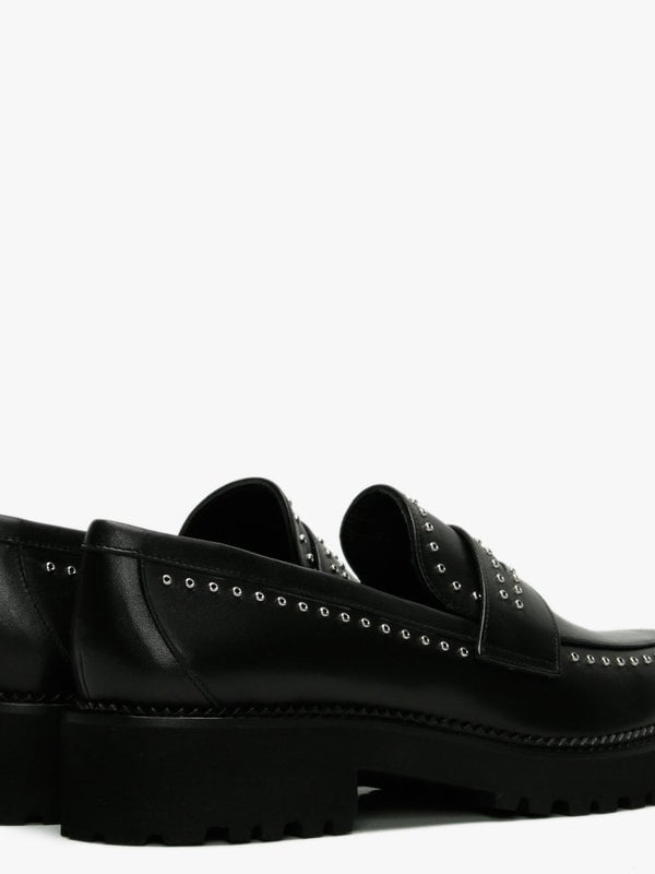 Emilia Black Leather Loafers