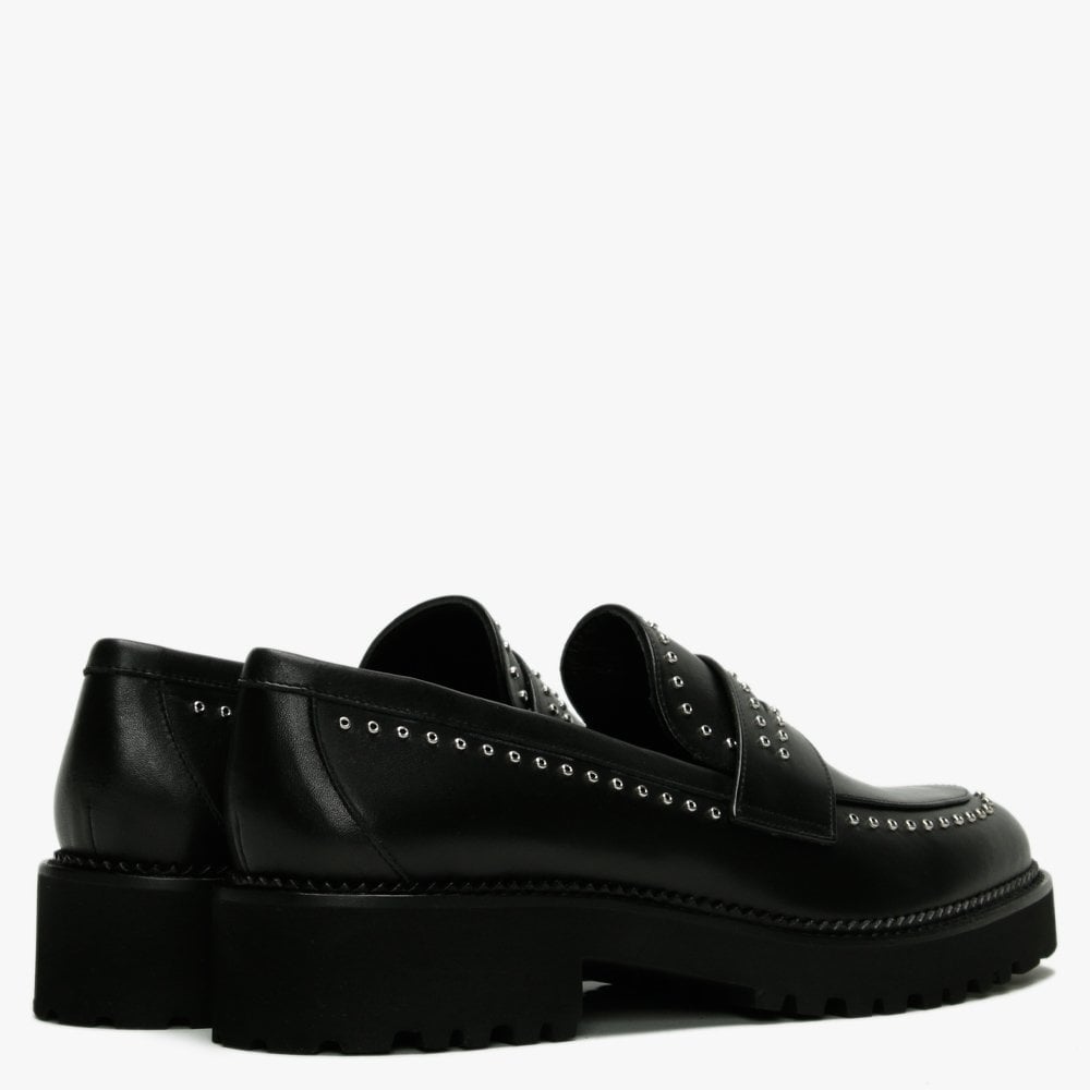 Emilia Black Leather Loafers