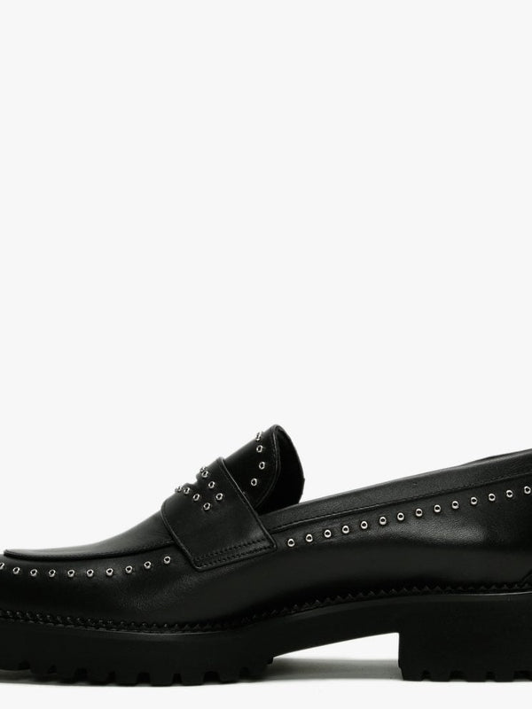 Emilia Black Leather Loafers