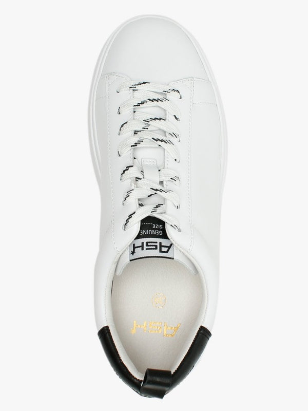 Moon White & Black Leather Platform Trainers