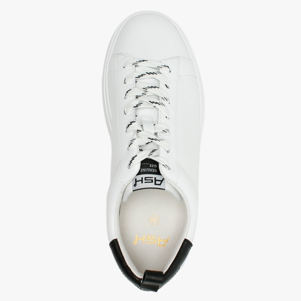 Moon White & Black Leather Platform Trainers