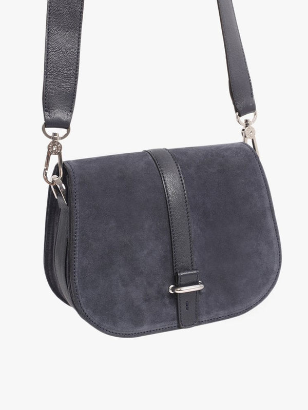 Saga Blue Suede Saddle Bag