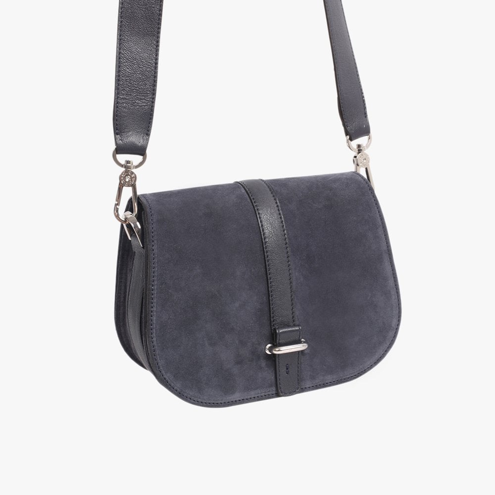 Saga Blue Suede Saddle Bag