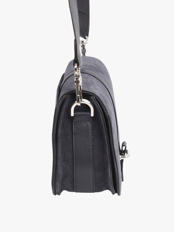 Saga Blue Suede Saddle Bag